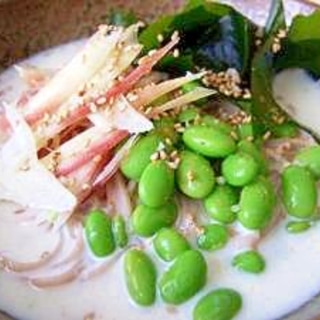 枝豆とミルクスープの冷やし麺